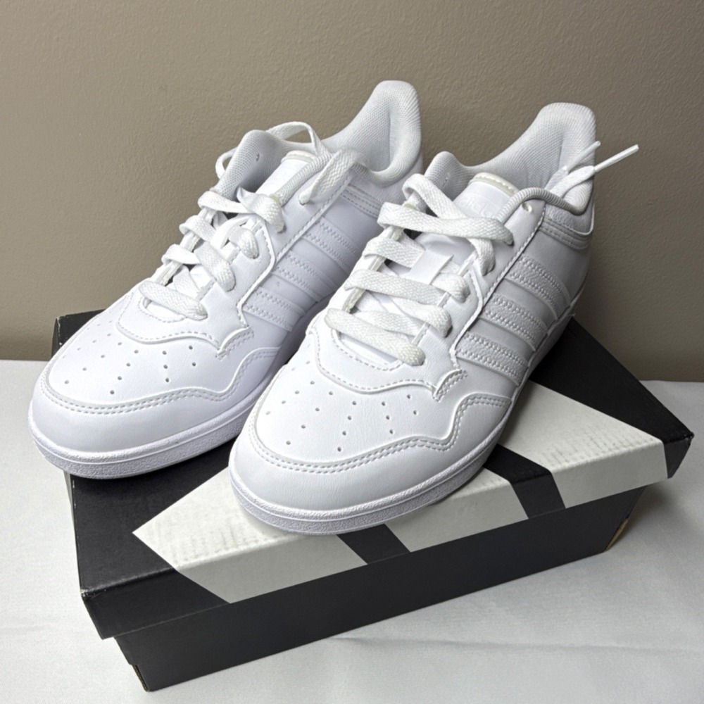 adidas Hoops 4.0 J White Unisex Kids Athletic Sneakers Synthetic Upper US 5